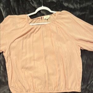 LOFT Orange Pink 3/4 Sleeve Boxy Blouse